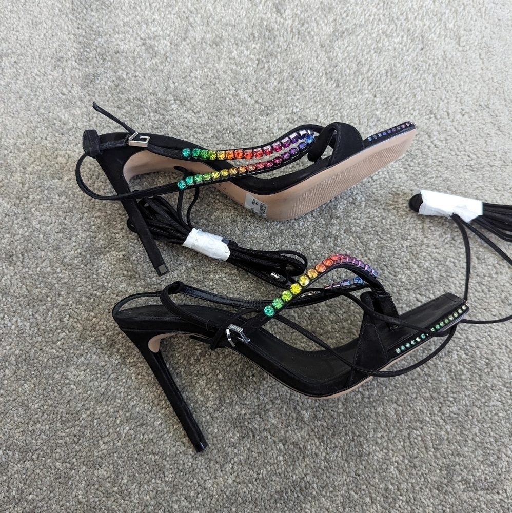 SCHUTZ Vikki Crystal Strappy Heels Sandals Size 9 - Picture 2 of 7